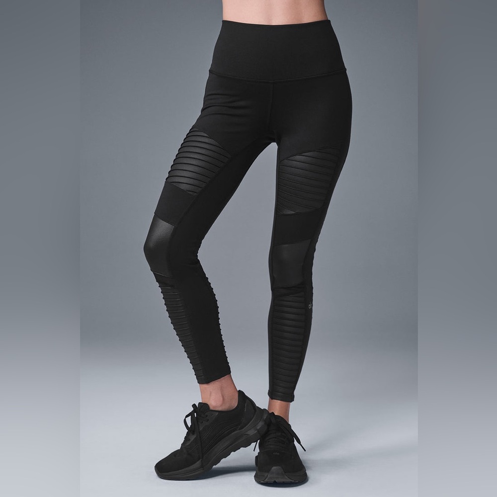 Alo Black High-Waist Moto Legging